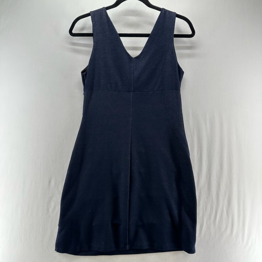 Sweet Storm Sleeveless Mini Dress Womens L Bodycon Tiered V-Neck Lined Navy Blue - Picture 2 of 11